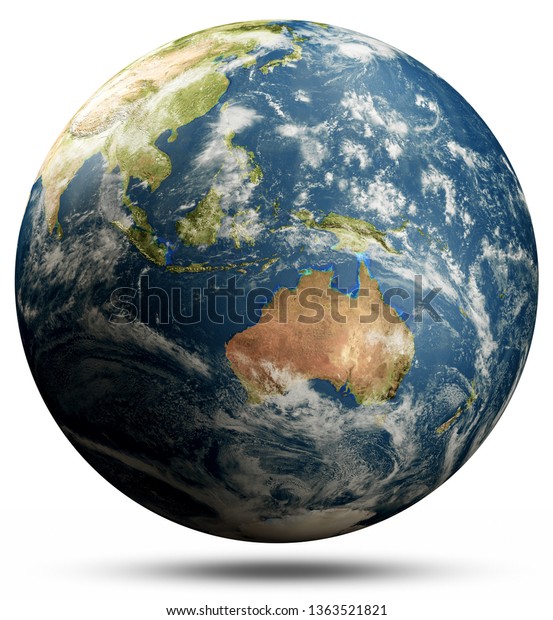 地球 オーストラリアとオセアニア 太平洋 この画像のエレメントはnasaが提供します 3dレンダリング のイラスト素材