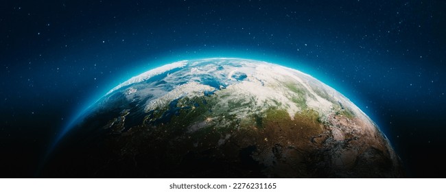 Planet Earth clouds. Elements of this image furnished by NASA. 3d rendering