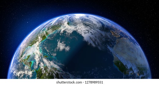 Planet Earth Detailed Relief Atmosphere Day Stock Illustration ...