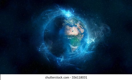 Planet Earth Energetic Field Beauty. Elements of this image furnished by NASA.