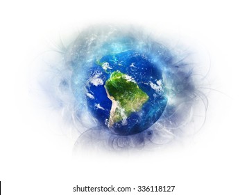 Planet Earth Energetic Field Beauty. Elements of this image furnished by NASA.