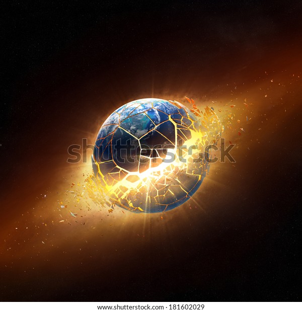 地球は宇宙で爆発する Nasaが提供するこの3d画像のエレメント Http Visibleearth Nasa Gov からのテクスチャマップ のイラスト素材