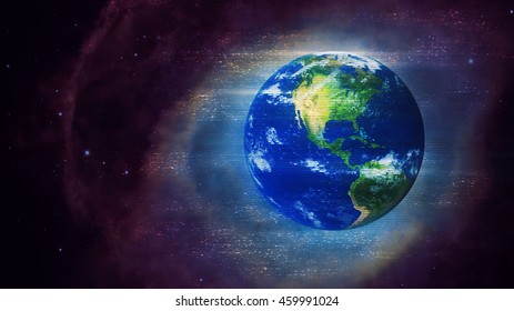 Planet Earth Global Hologram Virtual Reality Stock Illustration ...