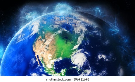 Planet Earth Globe Energy - North America (Elements Of This Image Furnished By NASA)