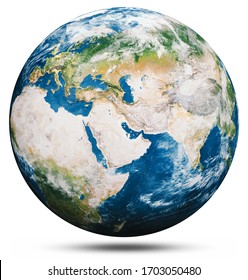 Planet Earth globe isolated. Elements of this image furnished by NASA. 3d rendering