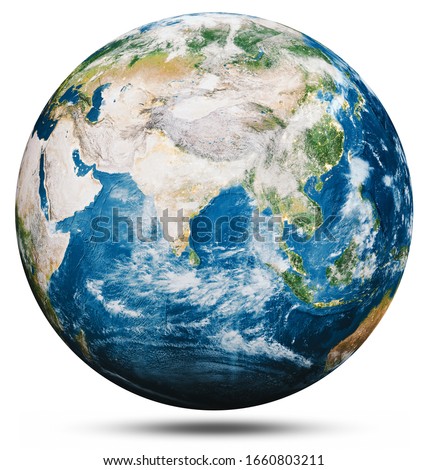 Planet Earth globe isolated. Elements of this image furnished by NASA. 3d rendering