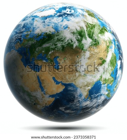 Planet Earth globe world map isolated. Elements of this image furnished by NASA. 3d rendering