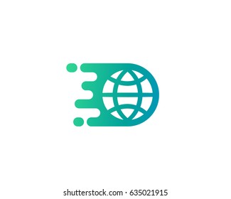 Planet Earth Logo Design. Globe Shipping Delivery Company Icon Creative Logotype.