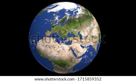Planet Earth on Black. Elements of this image furnished by NASA. 3d illustration