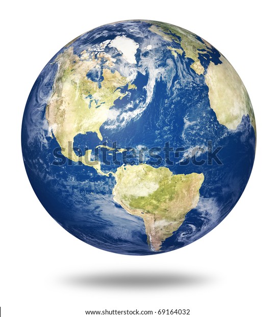 白い背景に地球 アメリカビュー 3dソースマップ Http Visibleearth Nasa Gov のイラスト素材