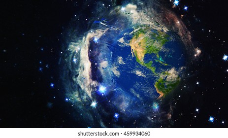 Planet Earth Painting Artwork Creative International Stock Illustration ...