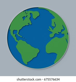 simplified globe 3d model