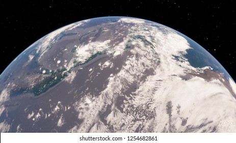 Planet Earth from space 3D illustration (Elements of this image furnished by NASA) - Shutterstock ID 1254682861