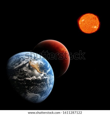 Similar – Image, Stock Photo Lunar Eclipse 27 July 2018: The End