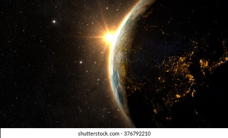 Planet Earth with a spectacular sunset, view on China and India.
Elements of this image furnished by NASA