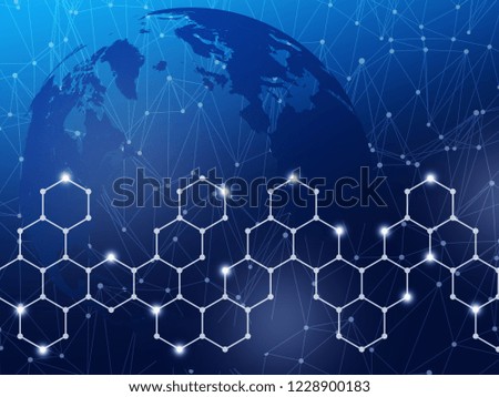 Planet earth and various objects Hud. 3d rendering.