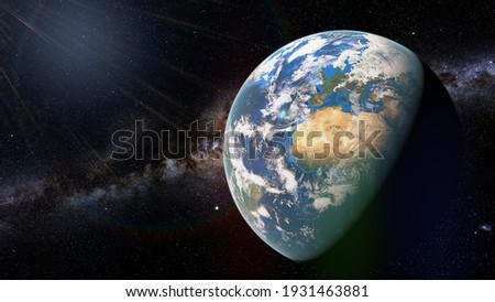 planet Earth, view from outer space, background banner format (3d rendering, elements of this image are furnished by NASA)