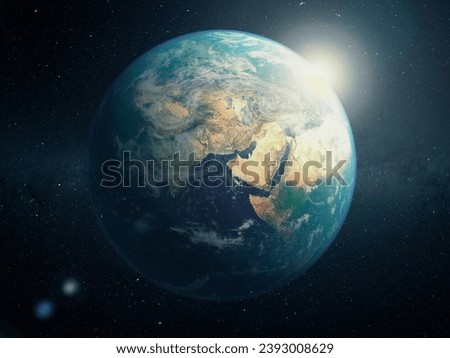 Planet Earth viewed from space. 3d rendering. Elements of this image furnished by NASA.
