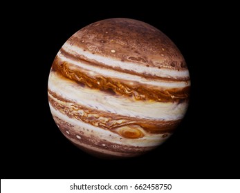planet Jupiter isolated on black background (3d render, elements of this image are furnished by NASA) 