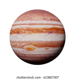 planet Jupiter isolated on white background (3d illustration, elements of this image are furnished by NASA) 