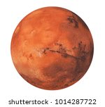 Planet Mars Isolated (Elements of this image furnished by NASA). 3D rendering