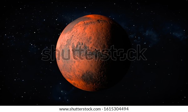 Planet Mars in Space Milky Way galaxy\
background 3D\
Illustration