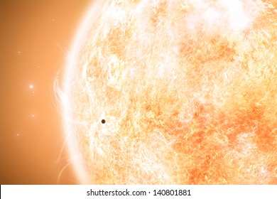 Planet Mercury Before Sun Surface