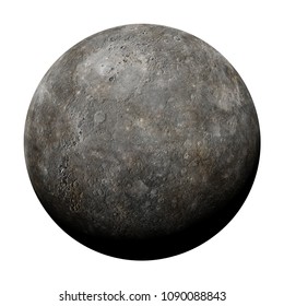 Planet Mercury Isolated On White Background (3d Rendering, Elements Of This Image Are Furnished By NASA)