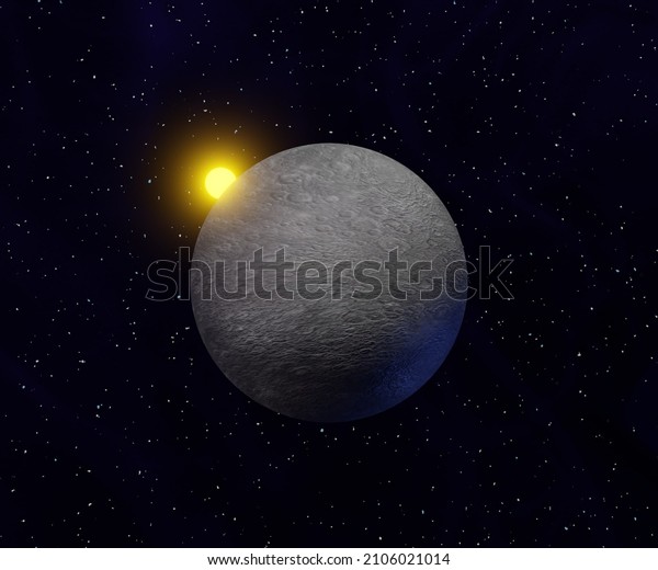 Planet\
mercury in the milky way galaxy 3d\
rendering