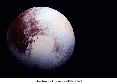 Planet Pluto on a dark background. Elements of this image furnished by NASA. High quality photo