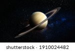Planet Saturn 4K Stock Image 3D Rendering