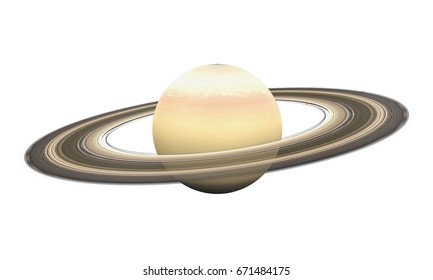 Planet Saturn Isolated. 3D rendering (Elements of this image furnished by NASA)