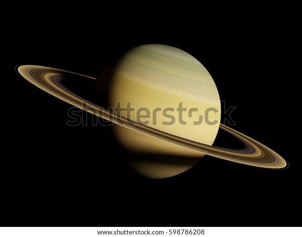 黒い背景に土星 3dイラスト この画像のエレメントはnasaが提供 のイラスト素材