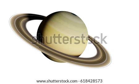 planet Saturn, isolated on white background (3d illustration, elements of this image are furnished by NASA)  Stockfoto © 