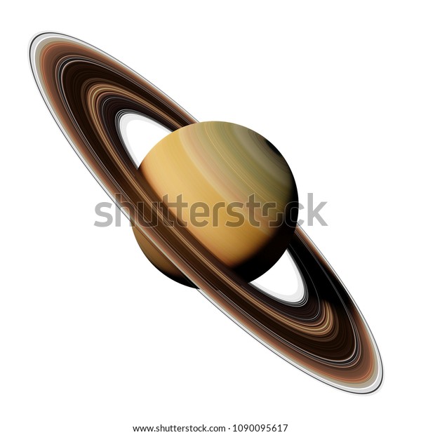 Planet Saturn Isolated On White Background Stock Illustration 1090095617