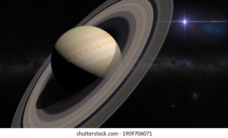 Planet Saturn Retrograde 3d Rendering Illustration