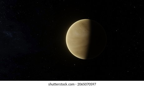 Planet Venus With Atmosphere 4K Space Stock Photo 3D Rendering