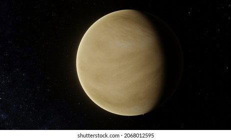 Planet Venus With Atmosphere 4K Space Stock Photo 3D Rendering