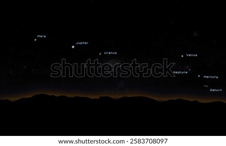 Planetary alignment  3d rendering illustration