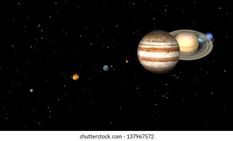 Planets Their Proportional Diameters Stock Photo 2149758041 | Shutterstock