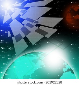 Planets Background Meaning Satellite Data And Waves 