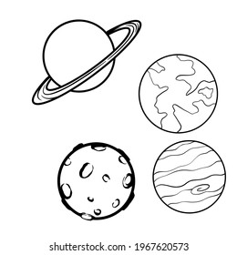 Planets Bundle Line Art Illustration Stock Illustration 1967620573 ...