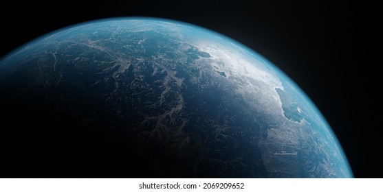 Planets in deep space, beautiful cosmic landscape. Science fiction. 3d render - Powered by Shutterstock