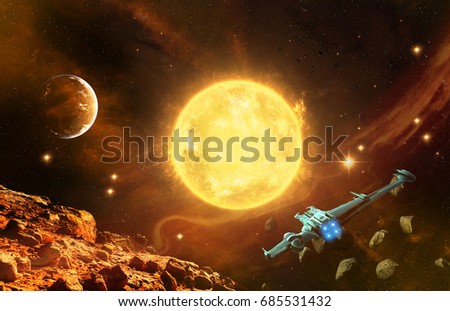 planets, digital illustration, 3D rendering, Science Fiction wallpaper art,