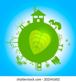 Planets Eco Representing Earth Friendly And Planetary