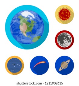 Planets of the solar system flat icons in set collection for design. Cosmos and astronomy bitmap symbol stock web illustration.