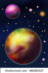 Planets in space