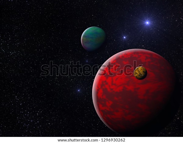 planets in\
space with stars no people stock\
photo
