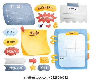 Planner and journal in water color style illustration - Powered by Shutterstock