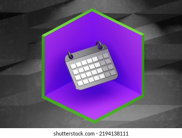 Planner plan Schedule Calendar and reminder agenda 3D image. Tacks On Calendar Page 18th. Event planner timetable agenda plan on schedule event. - Powered by Shutterstock